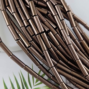 Нить 40 см Гематит, гематин 13x4 мм бусины трубочки, коричневый (6350-КОР) купить в Воронеже | Заказать в интернет-магазине Viva Beads
