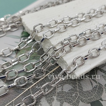 10 см Цепь 6 мм (толщина) родиевое покр. (6130) купить в Воронеже | Заказать в интернет-магазине Viva Beads
