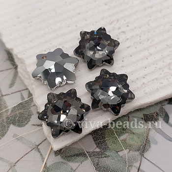 Подвеска Снежинка 18 мм Silver Night хрустальное стекло (6836-СН) купить с доставкой по России | Интернет-магазин Viva Beads