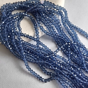 Нить 40 см Рондель граненый ок. 4.4x3.7 мм цвет деним, стекло (6654-ДЕН) купить в Воронеже | Заказать в интернет-магазине Viva Beads
 Нить 40 см Рондель граненый ок. 4.4x3.7 мм цвет деним, стекло (6654-ДЕН) купить в Воронеже | Заказать в интернет-магазине Viva Beads