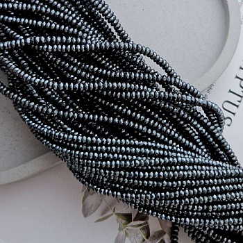 Нить 39 см Гематит / имитация / 4x2 мм граненый рондель, цвет черный (8818-4) купить в Воронеже | Заказать в интернет-магазине Viva Beads
