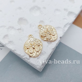 Подвеска с бабочкой 12.5x9.5x2 мм позолота 14к (7285-З) купить с доставкой по России | Интернет-магазин Viva Beads