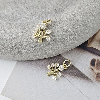 Подвеска Дерево 12.7х9.7 мм с фианитами, позолота 14К (9286-З)