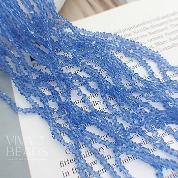 Нить 33 см Бусина стеклянная крошка ок. 3x2 мм васильковый (7338-3-ВАС) купить в Воронеже | Заказать в интернет-магазине Viva Beads
 Нить 33 см Бусина стеклянная крошка ок. 3x2 мм васильковый (7338-3-ВАС) купить в Воронеже | Заказать в интернет-магазине Viva Beads