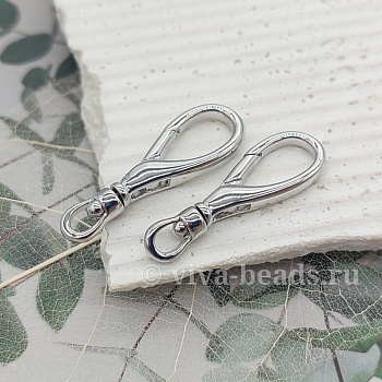 Замок карабин 30х10 мм родиевое покр. (6841-Р) купить в Воронеже | Заказать в интернет-магазине Viva Beads
 Замок карабин 30х10 мм родиевое покр. (6841-Р) купить в Воронеже | Заказать в интернет-магазине Viva Beads