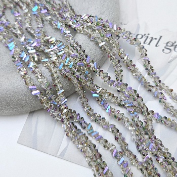 Нить 31 см Бусины алмазное стекло ок. 4-4.5x4-4.5x2.5 мм светло-серый АВ (7338-4-ССЕРАВ) купить в Воронеже | Заказать в интернет-магазине Viva Beads
 Нить 31 см Бусины алмазное стекло ок. 4-4.5x4-4.5x2.5 мм светло-серый АВ (7338-4-ССЕРАВ) купить в Воронеже | Заказать в интернет-магазине Viva Beads