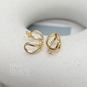 УЦЕНКА Бейл разъемный 12.5x7.5х8 мм позолота 14к (7595-З-УЦ)