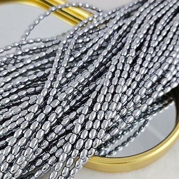 Нить 39 см Гематит, гематин 5х3.4 мм, бусины рис, цвет платина (10227-П) для бижутерии купить с доставкой по России | Интернет‑магазин Viva Beads