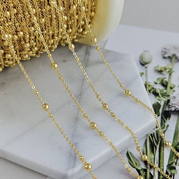 50 см Цепь тонкая с шариками 3 мм и 2 мм, позолота 14К (9754-З) купить в Воронеже | Заказать в интернет-магазине Viva Beads
 50 см Цепь тонкая с шариками 3 мм и 2 мм, позолота 14К (9754-З) купить в Воронеже | Заказать в интернет-магазине Viva Beads