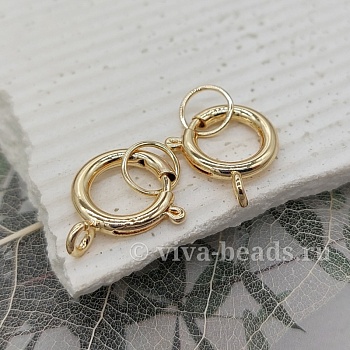 Замок-кольцо шпрингельный 14 мм позолота (6280-14-З) купить в Воронеже | Заказать в интернет-магазине Viva Beads
 Замок-кольцо шпрингельный 14 мм позолота (6280-14-З) купить в Воронеже | Заказать в интернет-магазине Viva Beads