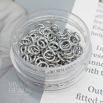 10 шт. Колечки соединительные 6х0.9 мм родиевое покр. (7589-Р) соединительные колечки и кольца-коннекторы купить с доставкой по России | Интернет-магазин Viva Beads