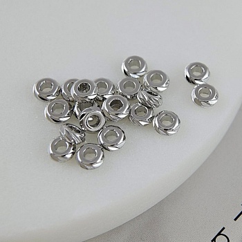 1 шт. Бусина разделитель рондель с насечками 4.8х2 мм родиевое покрытие (9435-5-Р) купить в Воронеже | Заказать в интернет-магазине Viva Beads
