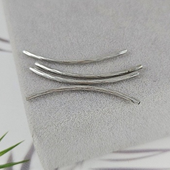 Бусина трубочка 34x1.4 мм, текстурированная, родиевое покрытие (9971-34-Р) купить с доставкой по России | Интернет-магазин Viva Beads