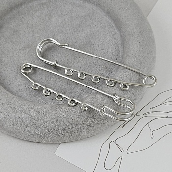 Булавка основа для броши 77 мм на 5 петель, цвет платина (2583-5) купить в Воронеже | Заказать в интернет-магазине Viva Beads Булавка основа для броши 77 мм на 5 петель, цвет платина (2583-5)