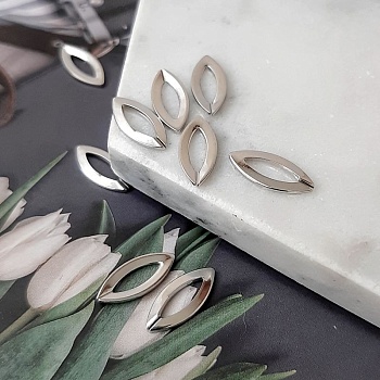 Коннектор овал 13x5,7 мм цвет платина (4611) купить с доставкой по России | Интернет-магазин Viva Beads