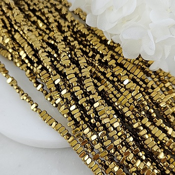 Нить 39 см Гематит, гематин 4х2 мм прямоугольные бусины, цвет античное золото (6205-ЗОЛ) для бижутерии купить с доставкой по России | Интернет‑магазин Viva Beads