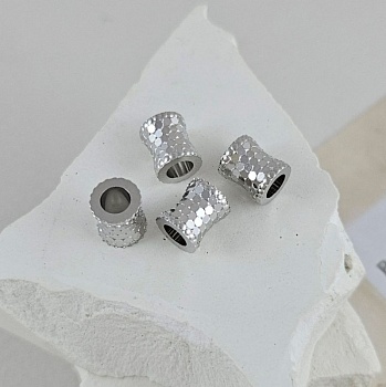 1 шт. Бусина разделитель 7.4х6.3 мм текстурированная, родиевое покрытие (9612-Р) купить в Воронеже | Заказать в интернет-магазине Viva Beads
 1 шт. Бусина разделитель 7.4х6.3 мм текстурированная, родиевое покрытие (9612-Р) купить в Воронеже | Заказать в интернет-магазине Viva Beads