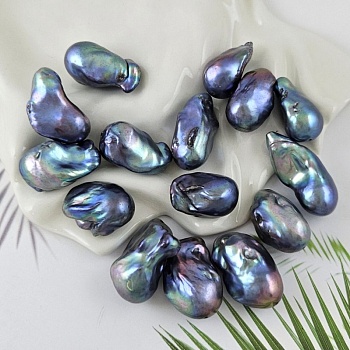 1 шт. Жемчуг барочный крупный 22-33х13-15 мм темный (1011-Б) купить с доставкой по России | Интернет-магазин Viva Beads