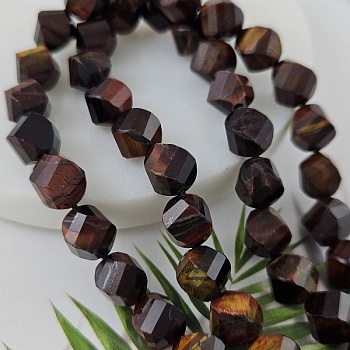 5 шт. Бычий глаз бусины ок. 9-10 мм с витыми гранями (9947-БГ) для бижутерии купить с доставкой по России | Интернет‑магазин Viva Beads