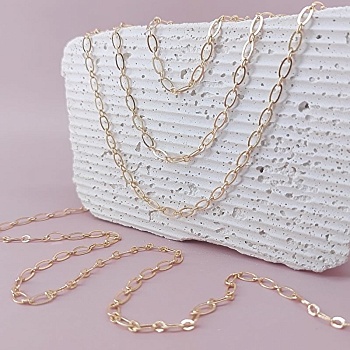 50 см Цепь с овальными звеньями 3.3 мм / толщина / позолота (7814-З) купить в Воронеже | Заказать в интернет-магазине Viva Beads
