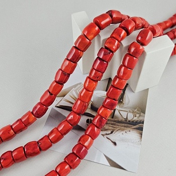 1 шт Коралл бочонок крупный ок. 12-13.5х9-13 мм ярко-оранжевый (9563) для бижутерии купить с доставкой по России | Интернет‑магазин Viva Beads