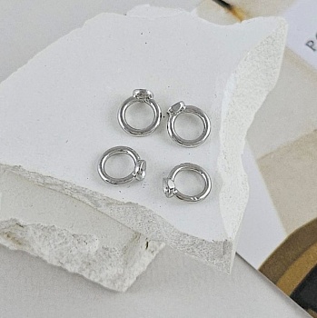 1 шт. Концевик шапочка с кольцом 7.5 мм родиевое покрытие (9581-Р) купить с доставкой по России | Интернет-магазин Viva Beads