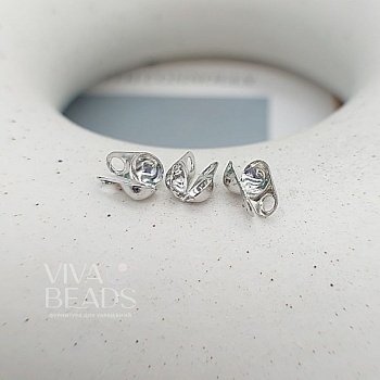 1 шт. Каллоты 7.7x4.5 мм для шарика 3.2 мм, родиевое покр. (7598-Р) купить в Воронеже | Заказать в интернет-магазине Viva Beads
 1 шт. Каллоты 7.7x4.5 мм для шарика 3.2 мм, родиевое покр. (7598-Р) купить в Воронеже | Заказать в интернет-магазине Viva Beads