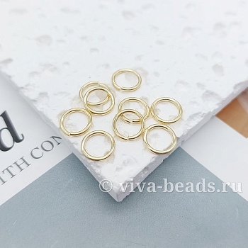 10 шт. Колечки соединительные 8х1 мм позолота 14К (7312-З) соединительные колечки и кольца-коннекторы купить с доставкой по России | Интернет-магазин Viva Beads