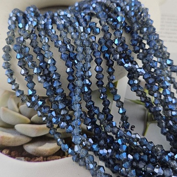 Нить 32 см Хрустальные бусины биконус 3.7х4.3 мм темный серо-голубой (8462-4-ТСЕРГОЛ) купить в Воронеже | Заказать в интернет-магазине Viva Beads
 Нить 32 см Хрустальные бусины биконус 3.7х4.3 мм темный серо-голубой (8462-4-ТСЕРГОЛ) купить в Воронеже | Заказать в интернет-магазине Viva Beads