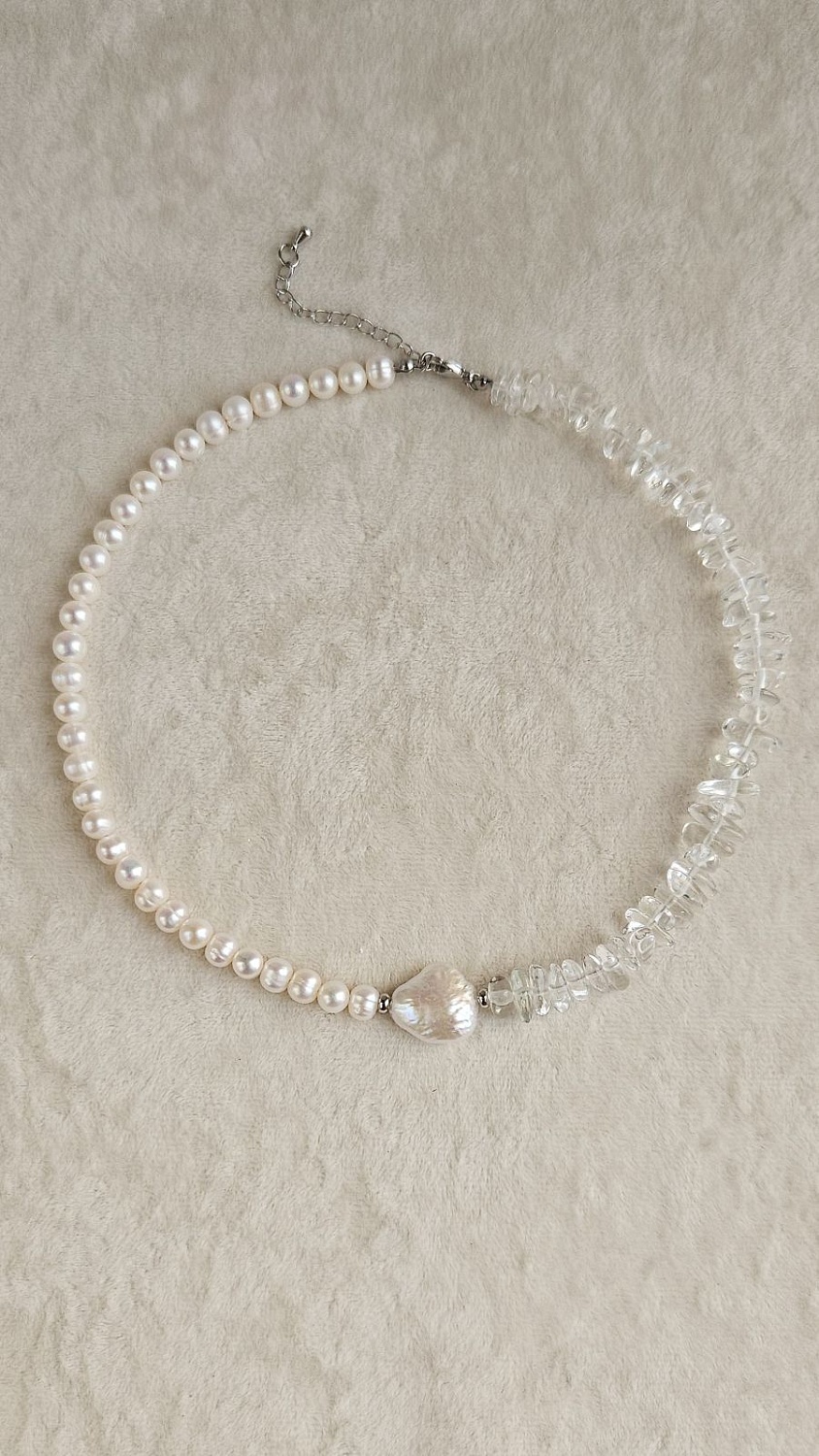 Чокер «Лунный прибой»: нежность жемчуга и блеск хрусталя за 40 минут