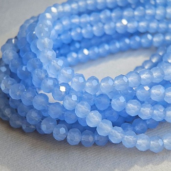 Нить 40 см Рондель граненый небесно-голубой 6х5 мм стекло (5991-Г) купить в Воронеже | Заказать в интернет-магазине Viva Beads
 Нить 40 см Рондель граненый небесно-голубой 6х5 мм стекло (5991-Г) купить в Воронеже | Заказать в интернет-магазине Viva Beads