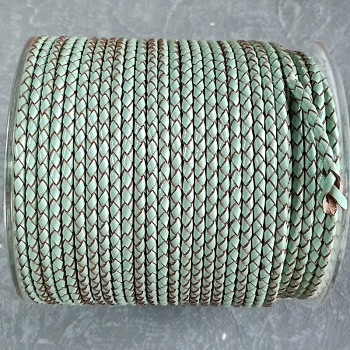 50 см Шнур кожаный плетеный БИРЮЗА 3 мм (2768-БИР) купить | Заказать в интернет-магазине Viva Beads
