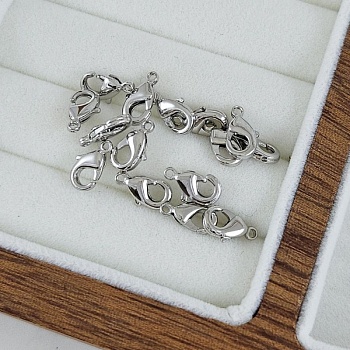 Замок лобстер 10 мм родиевое покрытие (2472-10-Р) замок для украшений купить с доставкой по России | Интернет-магазин Viva Beads