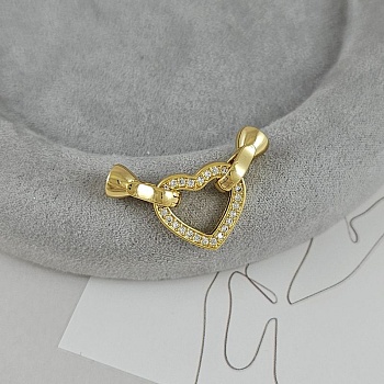 Замок Сердце с карабинами 30 мм с фианитами, позолота 14К (9431-З) купить в Воронеже | Заказать в интернет-магазине Viva Beads
 Замок Сердце с карабинами 30 мм с фианитами, позолота 14К (9431-З) купить в Воронеже | Заказать в интернет-магазине Viva Beads