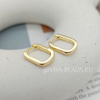 УЦЕНКА Швензы кольца / бублики, конго /16х12х2.5 мм позолота (7472-З-УЦ)