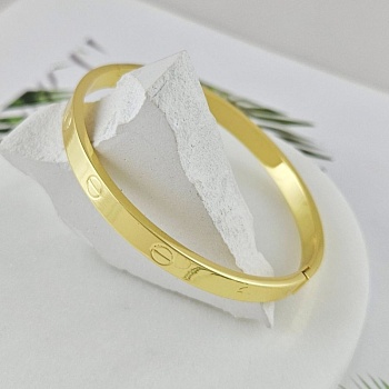 Браслет жесткий 63х57х5.5 мм, позолота 14К (10034-З) купить с доставкой по России | Интернет-магазин Viva Beads