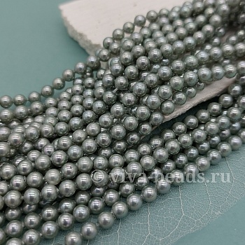 Нить 20 см Жемчуг Майорка 4 мм серо-зеленый (6335-4) купить в Воронеже | Заказать в интернет-магазине Viva Beads
