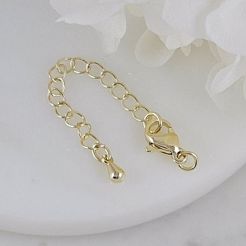 Замок лобстер 10 мм с удлинителем капелька позолота 14К (9147-10-З/14К) замок для украшений купить с доставкой по России | Интернет-магазин Viva Beads