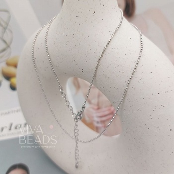 Цепочка с замком готовая 45 см родиевое покр. (7578-Р)