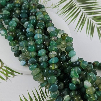 Нить 19 см Агат зеленый 10-12 мм бусины фри форм, галтовка (9937-ЗА) купить в Воронеже | Заказать в интернет-магазине Viva Beads

