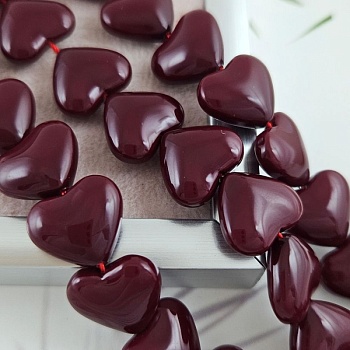 1 шт. Жемчуг майорка Сердце бусины 13х14.8 мм, бордовый (10081-14) купить с доставкой по России | Интернет-магазин Viva Beads