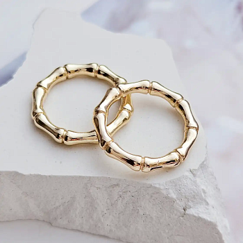 1 шт. Кольцо коннектор Бамбук 20х2.8 мм позолота (8619-20-З) соединительные колечки и кольца-коннекторы купить с доставкой по России | Интернет-магазин Viva Beads