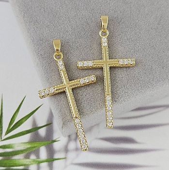 Подвеска Крест 35.2x20.1 мм позолота 14К (9970-З)