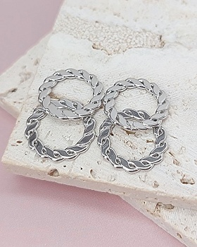 Кольцо коннектор витое 15.8 мм родиевое покр. (8118-Р) купить с доставкой по России | Интернет-магазин Viva Beads