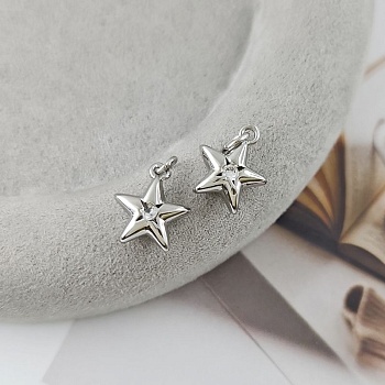 УЦЕНКА Подвеска Звезда с фианитом 13.3x11.4x5 мм родиевое покрытие (9231-Р-УЦ)