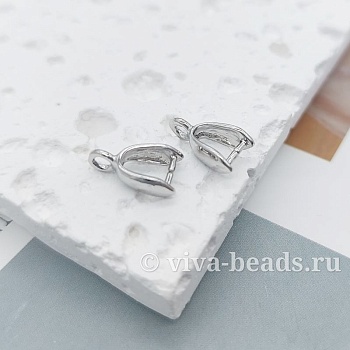 УЦЕНКА Бейл зажимной 10x6.5x2.7 мм родиевое покрытие (4044-Р-УЦ) купить в Воронеже | Заказать в интернет-магазине Viva Beads
