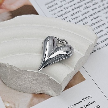 Подвеска Сердце 27x20x8 мм родиевое покрытие (8613-20-Р) купить с доставкой по России | Интернет-магазин Viva Beads