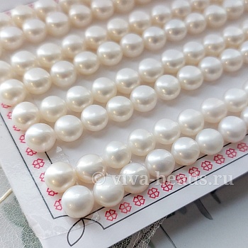 пара Жемчуг натуральный полупросверленный 7 мм АА (2903-Б) купить в #REGION_P# | Заказать в интернет-магазине Viva Beads
