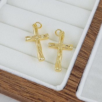 Подвеска Крест 25.3х14 мм с текстурой, позолота 14К (10231-З) купить с доставкой по России | Интернет-магазин Viva Beads