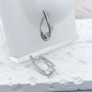 УЦЕНКА Швензы с замком 18х7 мм родиевое покр. (6031-Р-УЦ)